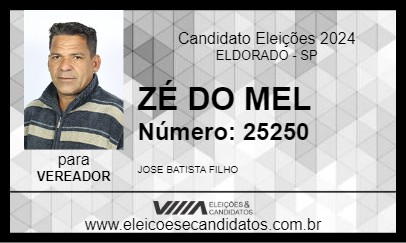 Candidato ZÉ DO MEL 2024 - ELDORADO - Eleições