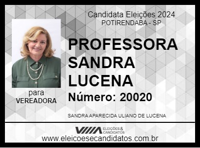 Candidato PROFESSORA SANDRA LUCENA 2024 - POTIRENDABA - Eleições