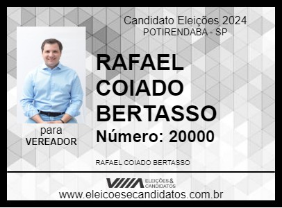 Candidato RAFAEL COIADO  BERTASSO 2024 - POTIRENDABA - Eleições