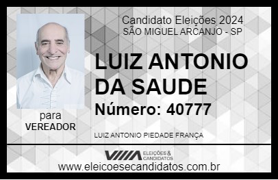 Candidato LUIZ ANTONIO 2024 - SÃO MIGUEL ARCANJO - Eleições