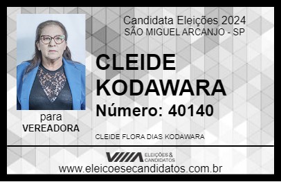 Candidato CLEIDE KODAWARA 2024 - SÃO MIGUEL ARCANJO - Eleições