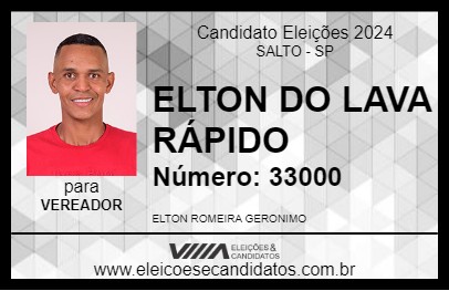 Candidato ELTON DO LAVA RÁPIDO 2024 - SALTO - Eleições