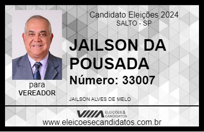 Candidato JAILSON DA POUSADA 2024 - SALTO - Eleições