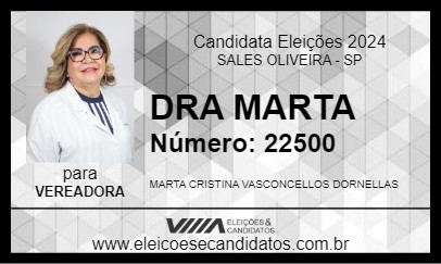 Candidato DRA MARTA 2024 - SALES OLIVEIRA - Eleições