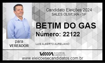 Candidato BETIM DO GAS 2024 - SALES OLIVEIRA - Eleições