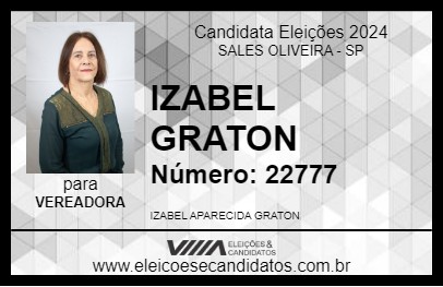 Candidato IZABEL GRATON 2024 - SALES OLIVEIRA - Eleições