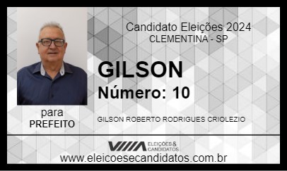 Candidato GILSON  2024 - CLEMENTINA - Eleições