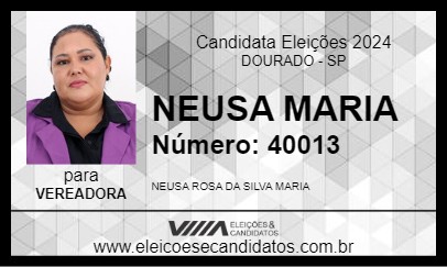 Candidato NEUSA MARIA 2024 - DOURADO - Eleições