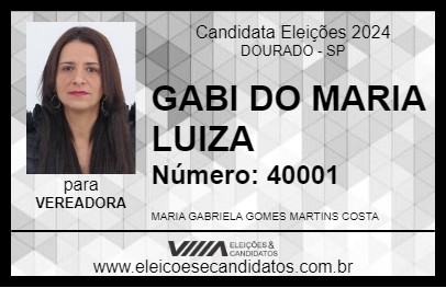 Candidato GABI DO MARIA LUIZA 2024 - DOURADO - Eleições