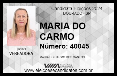 Candidato MARIA DO CARMO 2024 - DOURADO - Eleições