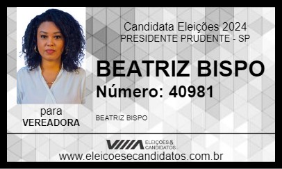 Candidato BEATRIZ BISPO 2024 - PRESIDENTE PRUDENTE - Eleições