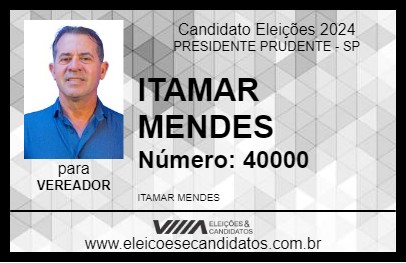 Candidato ITAMAR MENDES 2024 - PRESIDENTE PRUDENTE - Eleições