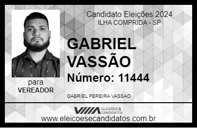 Candidato GABRIEL VASSÃO 2024 - ILHA COMPRIDA - Eleições