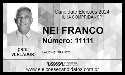 Candidato NEI FRANCO 2024 - ILHA COMPRIDA - Eleições