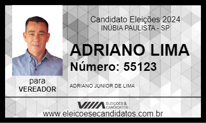 Candidato ADRIANO LIMA 2024 - INÚBIA PAULISTA - Eleições