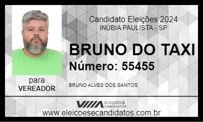 Candidato BRUNO DO TAXI 2024 - INÚBIA PAULISTA - Eleições