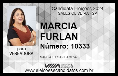 Candidato MARCIA FURLAN 2024 - SALES OLIVEIRA - Eleições