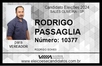 Candidato RODRIGO PASSAGLIA 2024 - SALES OLIVEIRA - Eleições