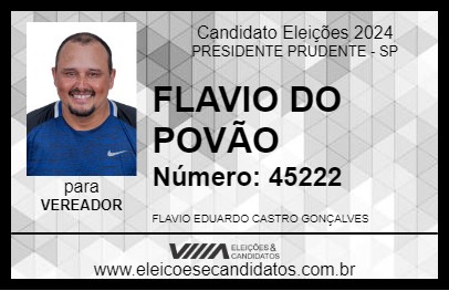 Candidato FLAVIO DO POVÃO 2024 - PRESIDENTE PRUDENTE - Eleições