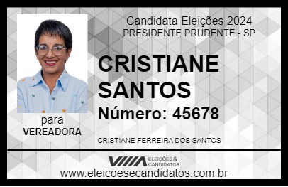 Candidato CRISTIANE SANTOS 2024 - PRESIDENTE PRUDENTE - Eleições