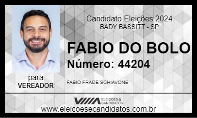 Candidato FABIO DO BOLO 2024 - BADY BASSITT - Eleições