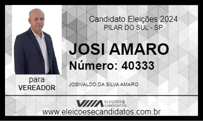 Candidato JOSI AMARO 2024 - PILAR DO SUL - Eleições