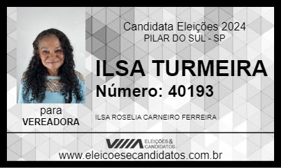 Candidato ILSA TURMEIRA  2024 - PILAR DO SUL - Eleições