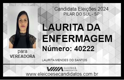 Candidato LAURITA DA ENFERMAGEM 2024 - PILAR DO SUL - Eleições