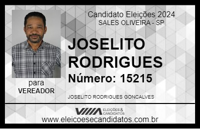 Candidato JOSELITO RODRIGUES 2024 - SALES OLIVEIRA - Eleições