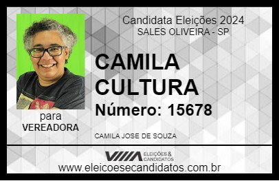 Candidato CAMILA CULTURA 2024 - SALES OLIVEIRA - Eleições