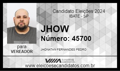 Candidato JHOW  2024 - IBATÉ - Eleições