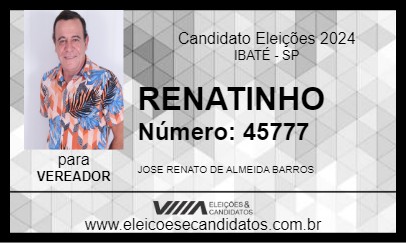 Candidato RENATINHO  2024 - IBATÉ - Eleições