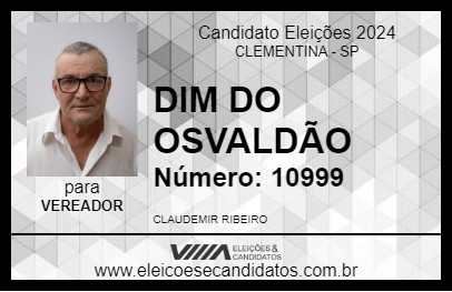 Candidato DIM DO OSVALDÃO 2024 - CLEMENTINA - Eleições