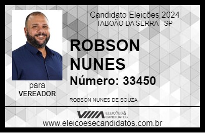 Candidato ROBSON NUNES 2024 - TABOÃO DA SERRA - Eleições