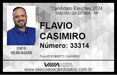 Candidato FLAVIO CASIMIRO 2024 - TABOÃO DA SERRA - Eleições