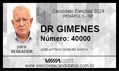 Candidato DR GIMENES 2024 - PENÁPOLIS - Eleições