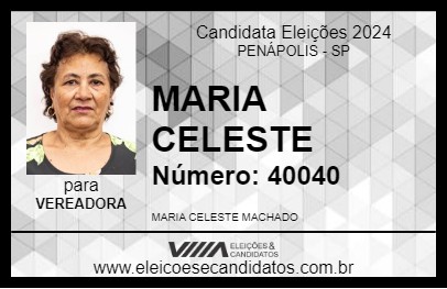 Candidato MARIA CELESTE 2024 - PENÁPOLIS - Eleições