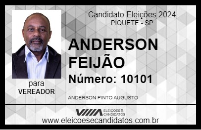 Candidato ANDERSON FEIJÃO 2024 - PIQUETE - Eleições