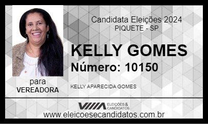 Candidato KELLY GOMES 2024 - PIQUETE - Eleições