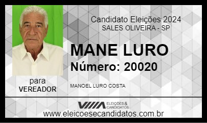 Candidato MANE LURO 2024 - SALES OLIVEIRA - Eleições