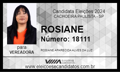 Candidato ROSIANE 2024 - CACHOEIRA PAULISTA - Eleições