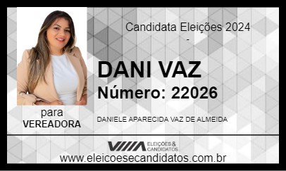 Candidato DANI VAZ 2024 - CAPELA DO ALTO - Eleições