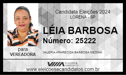 Candidato LÉIA BARBOSA 2024 - LORENA - Eleições