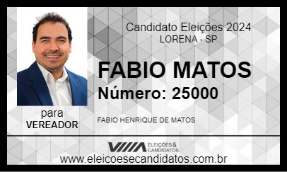 Candidato FABIO MATOS 2024 - LORENA - Eleições