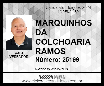 Candidato MARQUINHOS DA COLCHOARIA RAMOS 2024 - LORENA - Eleições