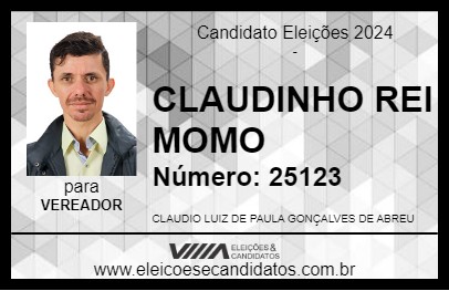 Candidato CLAUDINHO REI MOMO 2024 - LORENA - Eleições