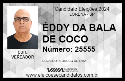 Candidato ÉDDY DA BALA DE COCO 2024 - LORENA - Eleições