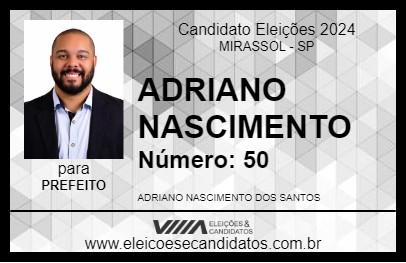 Candidato ADRIANO NASCIMENTO 2024 - MIRASSOL - Eleições