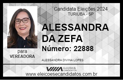 Candidato ALESSANDRA DA ZEFA 2024 - TURIÚBA - Eleições