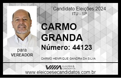 Candidato CARMO GANDRA 2024 - ITU - Eleições